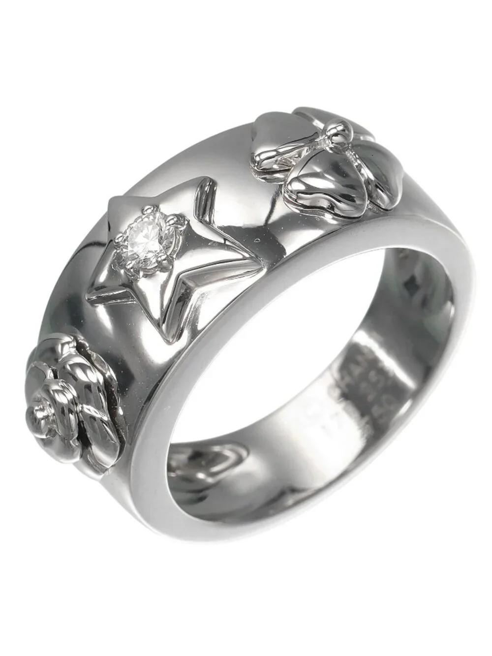 Chanel Three Symbol White Gold Diamond Ring